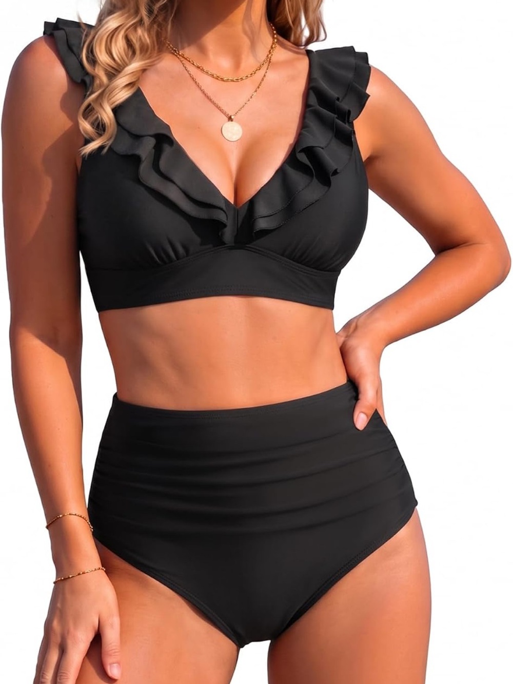 High Waisted Bikini Set Two Piece Tummy Control S. 594/bb12-1:v